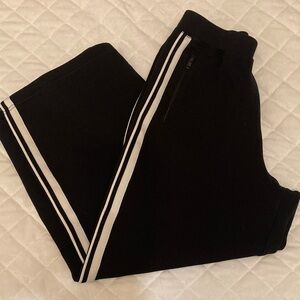 Uniqlo Black Track Pants with White Side Stripes